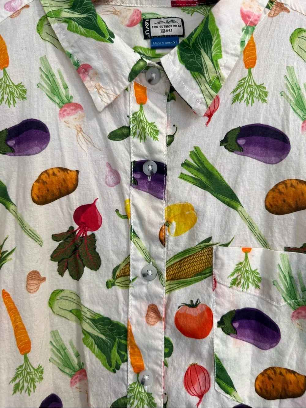 Kavu Girl Party Short Sleeve Shirt Veggie Lover Women’s - Picture 5 of 13